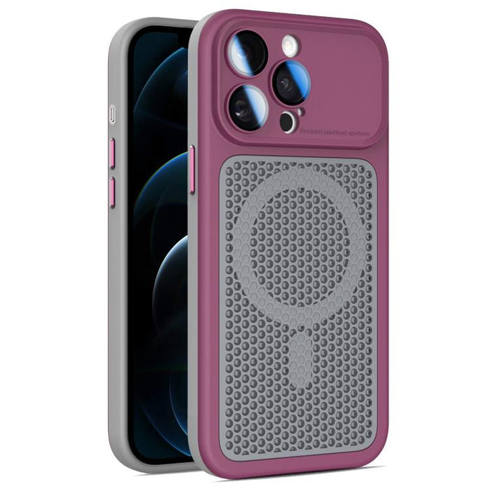 Funda magnética de malla con protección para la lente, con protector de lente., For iPhone 12, For iPhone 12 Pro Max, For iPhone 12 Pro