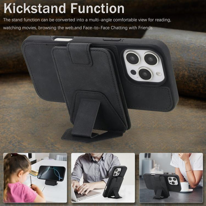 Funda para teléfono con tarjetero desmontable de piel sintética estilo retro y protección RFID magnética., For iPhone 16 Pro Max, For iPhone 16 Pro