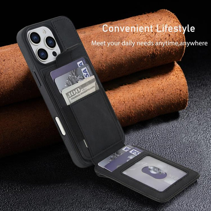 Funda para teléfono con tarjetero desmontable de piel sintética estilo retro y protección RFID magnética., For iPhone 16 Pro Max, For iPhone 16 Pro