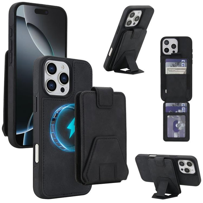 Funda para teléfono con tarjetero desmontable de piel sintética estilo retro y protección RFID magnética., For iPhone 16 Pro Max, For iPhone 16 Pro