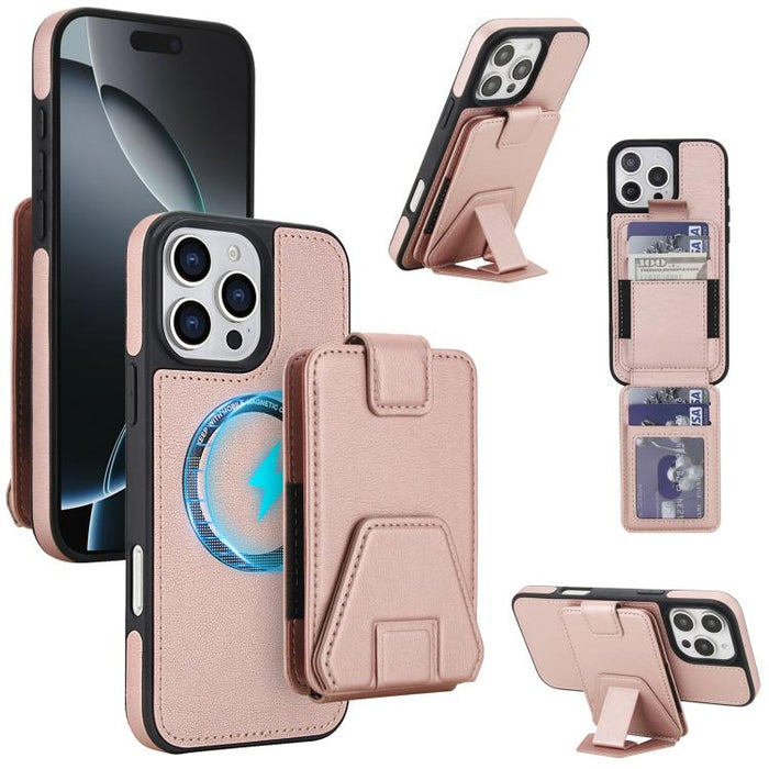Funda para teléfono con tarjetero desmontable de piel sintética estilo retro y protección RFID magnética., For iPhone 16 Pro Max, For iPhone 16 Pro