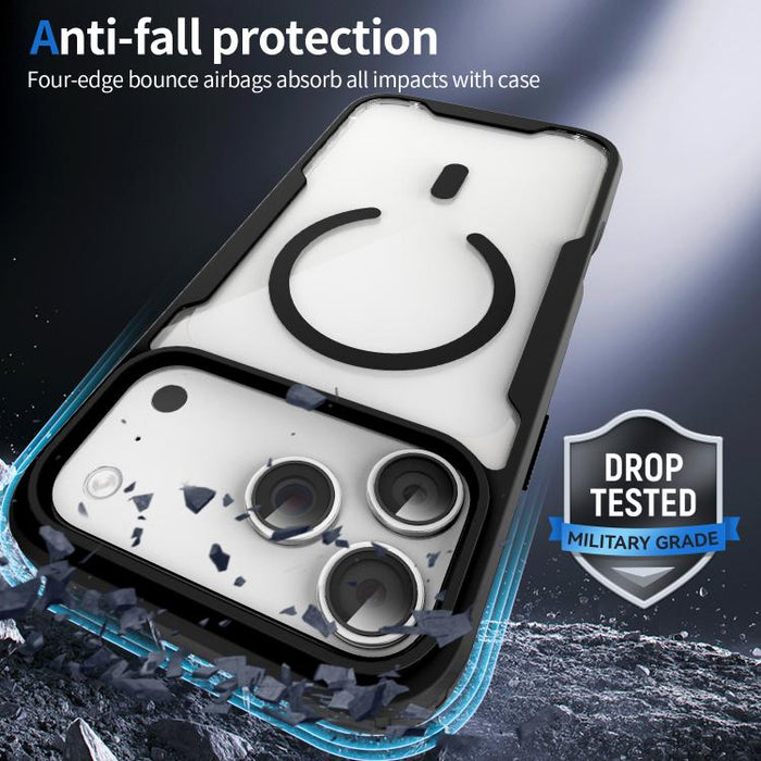Funda magnética a prueba de golpes con airbag de TPU y acrílico de la serie Fighter, For iPhone 17 Pro Max, For iPhone 17 Pro, For iPhone 17, For iPhone 16 Pro Max, For iPhone 16 Pro