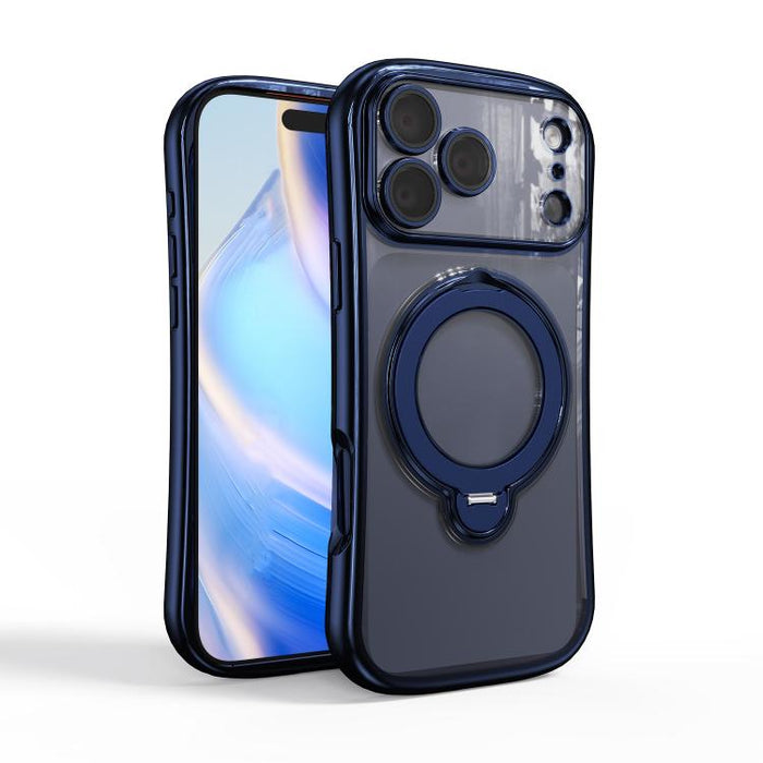 Funda para teléfono magnética galvanizada con soporte giratorio de 360 grados, For iPhone 17 Pro Max, For iPhone 17 Pro, For iPhone 17