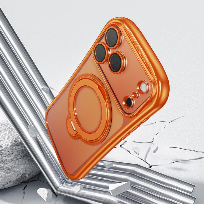 Funda para teléfono magnética galvanizada con soporte giratorio de 360 grados, For iPhone 17 Pro Max, For iPhone 17 Pro, For iPhone 17