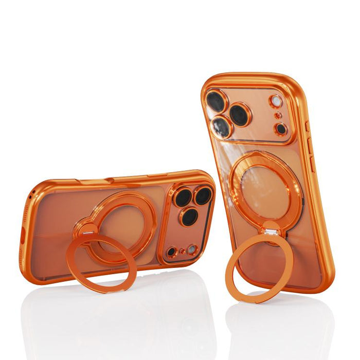 Funda para teléfono magnética galvanizada con soporte giratorio de 360 grados, For iPhone 17 Pro Max, For iPhone 17 Pro, For iPhone 17