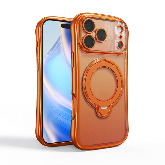 Funda para teléfono magnética galvanizada con soporte giratorio de 360 grados, For iPhone 17 Pro Max, For iPhone 17 Pro, For iPhone 17