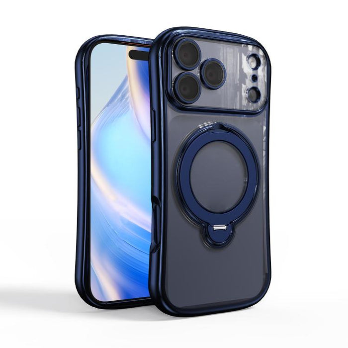 Funda para teléfono magnética galvanizada con soporte giratorio de 360 grados, For iPhone 17 Pro Max, For iPhone 17 Pro, For iPhone 17