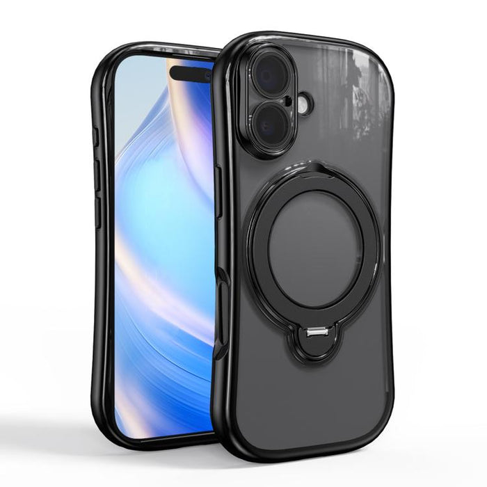 Funda para teléfono magnética galvanizada con soporte giratorio de 360 grados, For iPhone 17 Pro Max, For iPhone 17 Pro, For iPhone 17