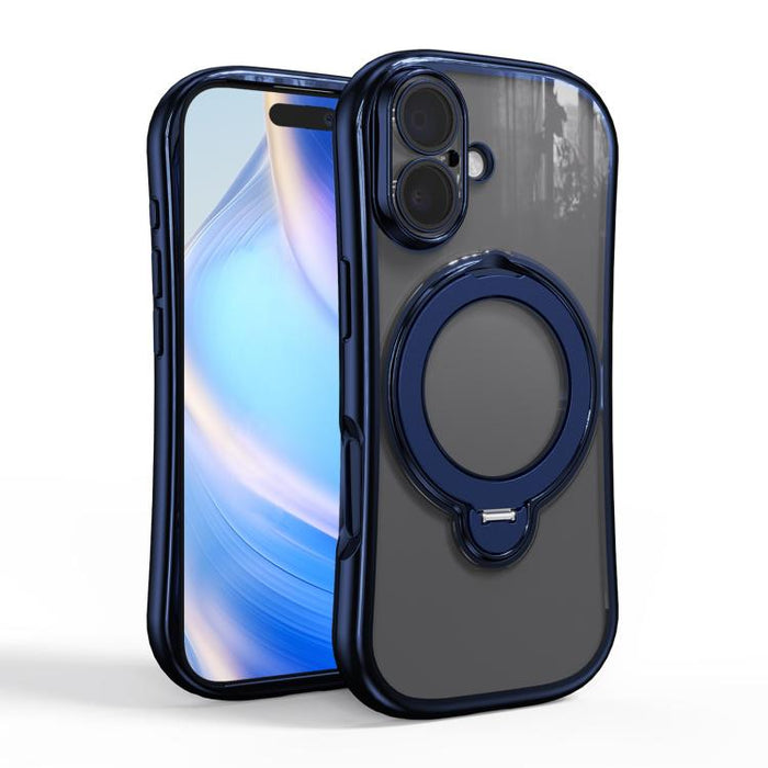 Funda para teléfono magnética galvanizada con soporte giratorio de 360 grados, For iPhone 17 Pro Max, For iPhone 17 Pro, For iPhone 17