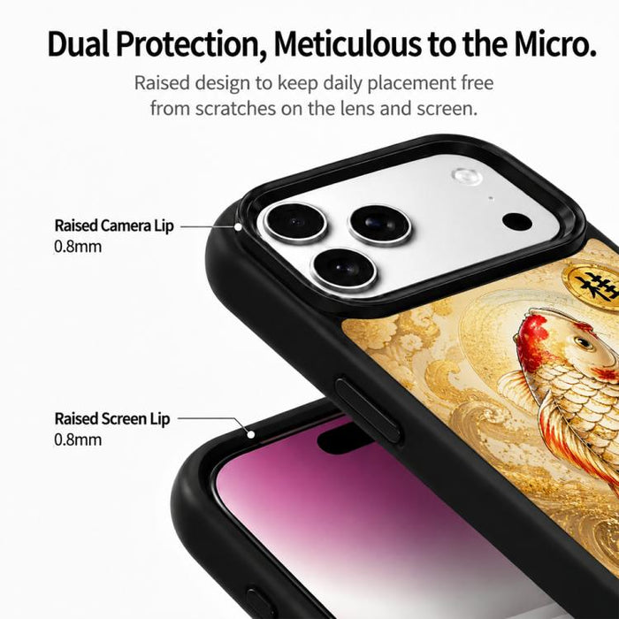 Funda magnética para teléfono de silicona PC de la serie Gold, For iPhone 17 Pro Max, For iPhone 17 Pro