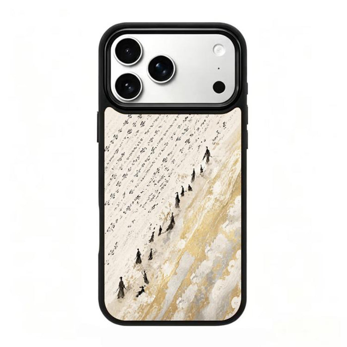 Funda magnética para teléfono de silicona PC de la serie Gold, For iPhone 17 Pro Max, For iPhone 17 Pro