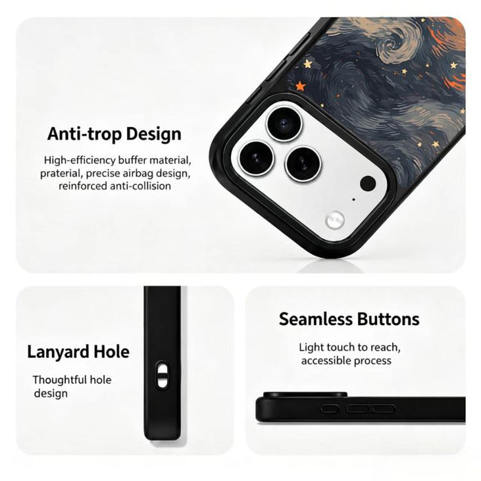 Funda magnética de silicona para teléfono con estampado colorido, For iPhone 18 Pro / 17 Pro, For iPhone 18 Pro Max / 17 Pro Max