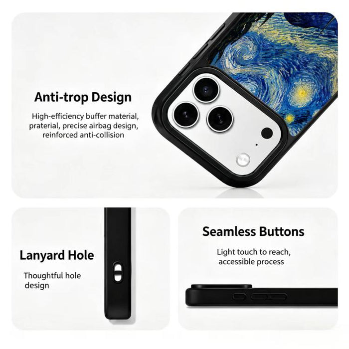 Funda magnética de silicona para teléfono con estampado colorido, For iPhone 17 Pro Max, For iPhone 17 Pro
