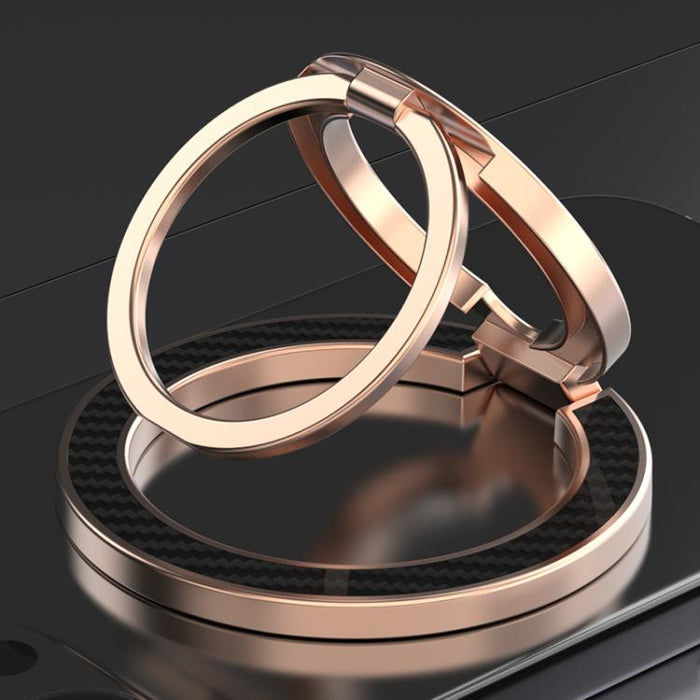 Soporte para teléfono con hebilla magnética de anillo y textura de fibra de carbono de doble eje