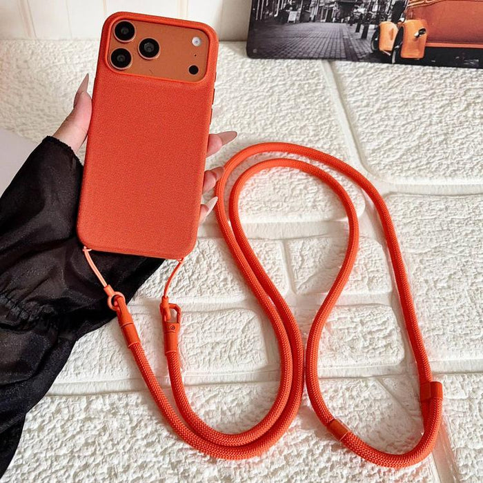 Funda magnética para teléfono con textura de tejido técnico, botón de IA y correa cruzada., For iPhone 17 Pro Max, For iPhone 17 Pro