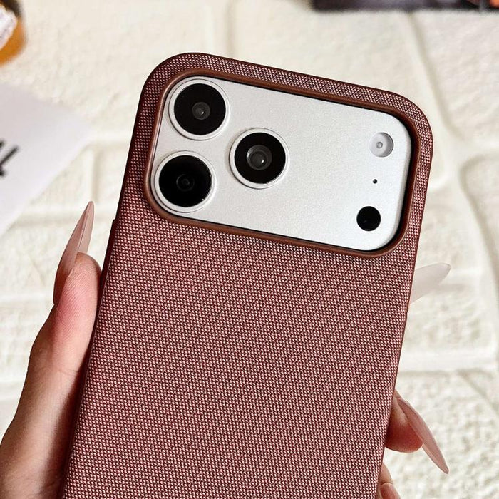 Funda magnética para teléfono con textura de tejido técnico, botón de IA y correa cruzada., For iPhone 17 Pro Max, For iPhone 17 Pro