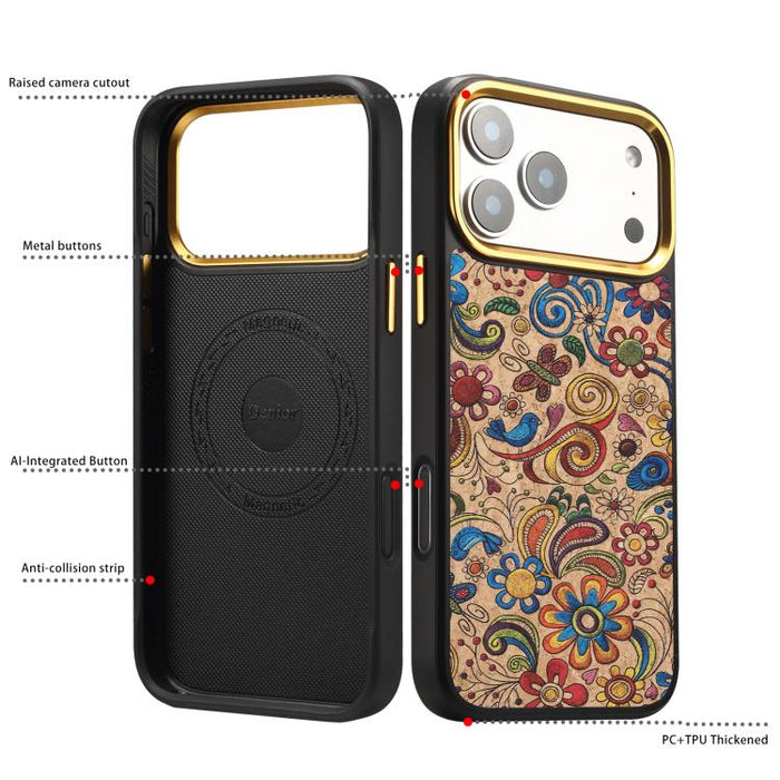 Funda magnética para teléfono Senior A28+1 con diseño de bordado étnico, For iPhone 17 Pro Max, For iPhone 17 Pro, For iPhone 16 Pro Max, For iPhone 16 Pro, For iPhone 15 Pro Max, For iPhone 15 Pro