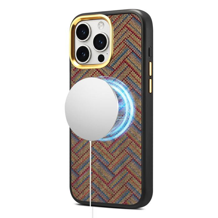 Funda magnética para teléfono Senior A28+1 con diseño de bordado étnico, For iPhone 17 Pro Max, For iPhone 17 Pro, For iPhone 16 Pro Max, For iPhone 16 Pro, For iPhone 15 Pro Max, For iPhone 15 Pro