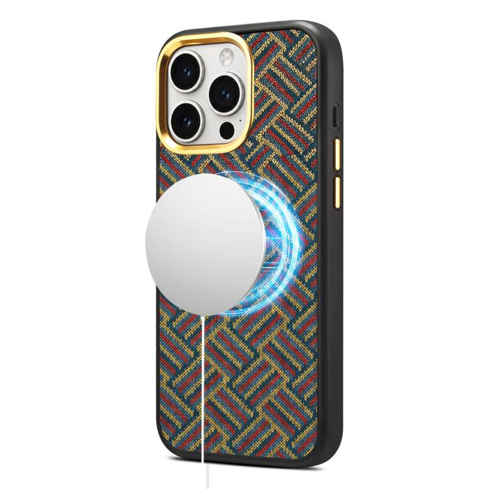 Funda magnética para teléfono Senior A28+1 con diseño de bordado étnico, For iPhone 17 Pro Max, For iPhone 17 Pro, For iPhone 16 Pro Max, For iPhone 16 Pro, For iPhone 15 Pro Max, For iPhone 15 Pro