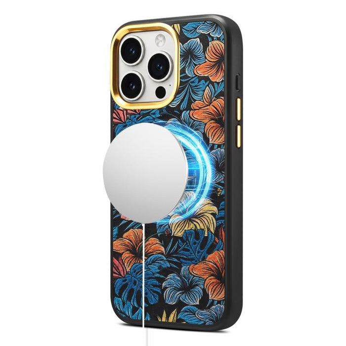 Funda magnética para teléfono Senior A28+1 con diseño de bordado étnico, For iPhone 17 Pro Max, For iPhone 17 Pro, For iPhone 16 Pro Max, For iPhone 16 Pro, For iPhone 15 Pro Max, For iPhone 15 Pro