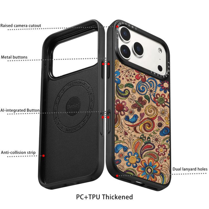 Funda magnética para teléfono Senior A28 con estampado étnico bordado, For iPhone 17 Pro Max, For iPhone 17 Pro, For iPhone 16 Pro Max, For iPhone 16 Pro, For iPhone 15 Pro Max, For iPhone 15 Pro