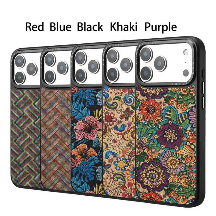 Funda magnética para teléfono Senior A28 con estampado étnico bordado, For iPhone 17 Pro Max, For iPhone 17 Pro, For iPhone 16 Pro Max, For iPhone 16 Pro, For iPhone 15 Pro Max, For iPhone 15 Pro