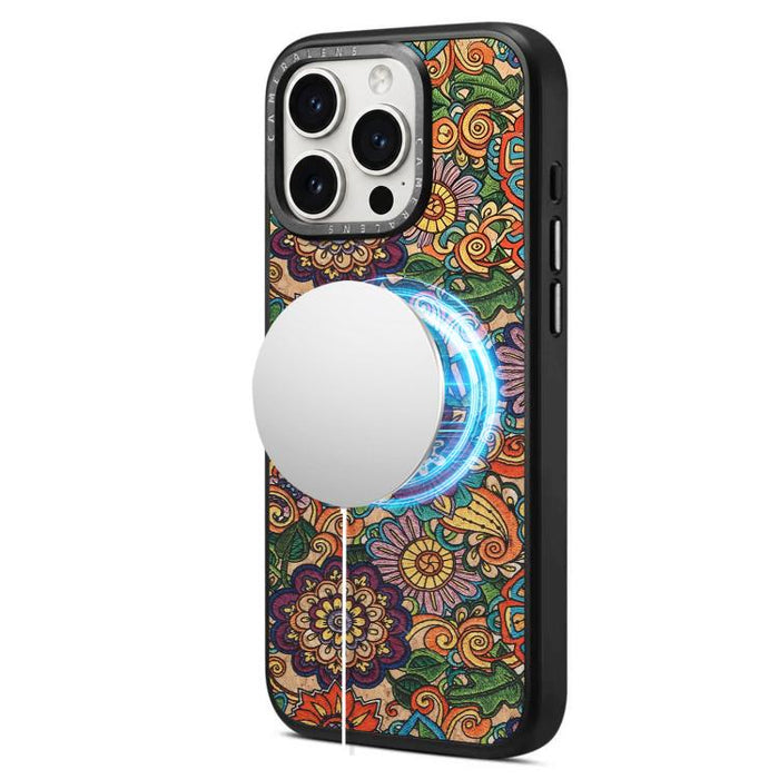 Funda magnética para teléfono Senior A28 con estampado étnico bordado, For iPhone 17 Pro Max, For iPhone 17 Pro, For iPhone 16 Pro Max, For iPhone 16 Pro, For iPhone 15 Pro Max, For iPhone 15 Pro