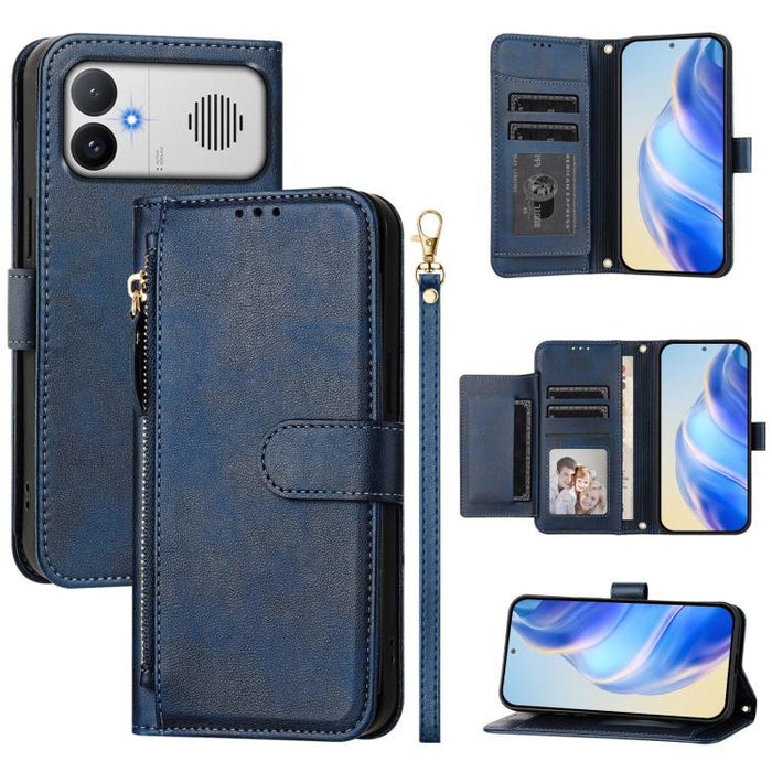 Funda de cuero para teléfono con cremallera y múltiples ranuras para tarjetas, For Redmi A7 4G 171.8mm / A5 4G 171.7mm, For Redmi K90 Max 5G, For Redmi A7 Pro 4G / 5G 171mm / Poco C85x 5G