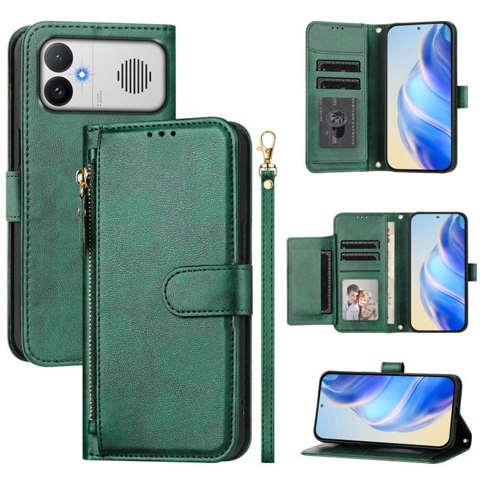 Funda de cuero para teléfono con cremallera y múltiples ranuras para tarjetas, For Redmi A7 4G 171.8mm / A5 4G 171.7mm, For Redmi K90 Max 5G, For Redmi A7 Pro 4G / 5G 171mm / Poco C85x 5G