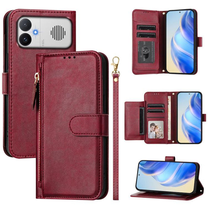Funda de cuero para teléfono con cremallera y múltiples ranuras para tarjetas, For Redmi A7 4G 171.8mm / A5 4G 171.7mm, For Redmi K90 Max 5G, For Redmi A7 Pro 4G / 5G 171mm / Poco C85x 5G