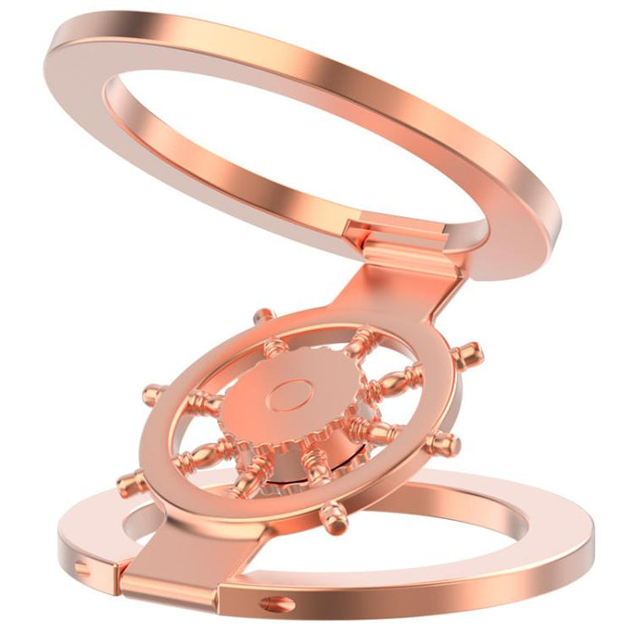 Soporte magnético plegable de doble cara con diseño de timón de barco, giratorio 360 grados