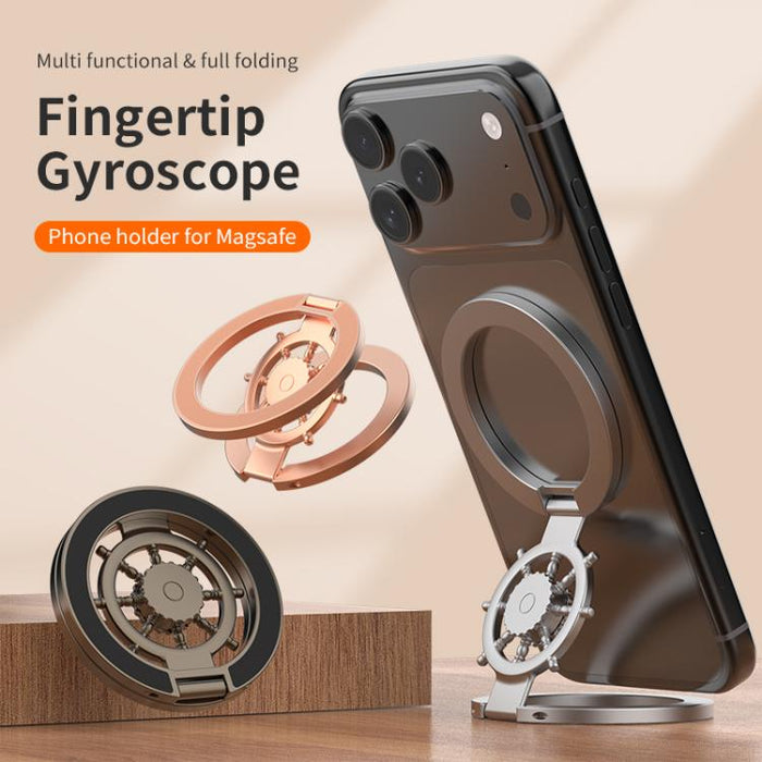 Soporte magnético plegable de doble cara con diseño de timón de barco, giratorio 360 grados