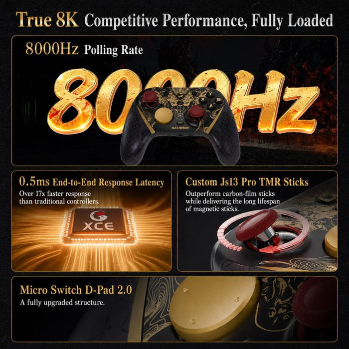 Mando de juegos GameSir G7 Pro 8K Bluetooth con cable e inalámbrico de tres modos, Nioh 3 Collab Edition, Champion Collab Edition