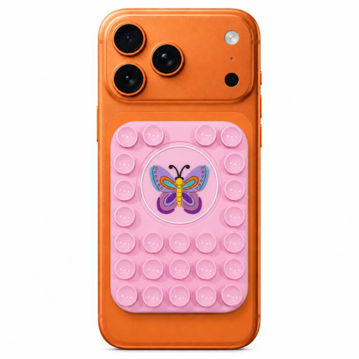 Soporte magnético de silicona reutilizable con forma de mariposa para teléfono