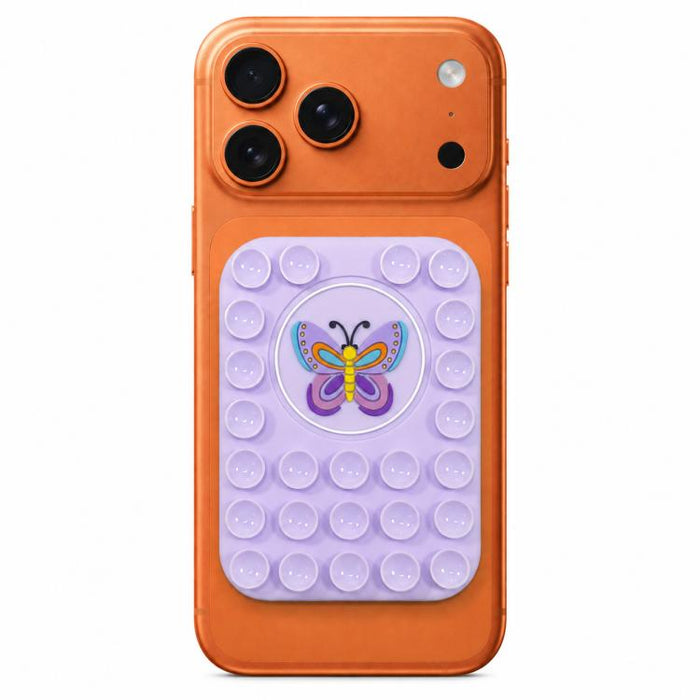 Soporte magnético de silicona reutilizable con forma de mariposa para teléfono