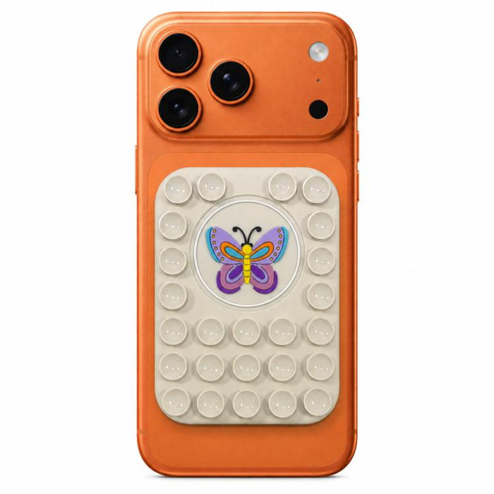 Soporte magnético de silicona reutilizable con forma de mariposa para teléfono