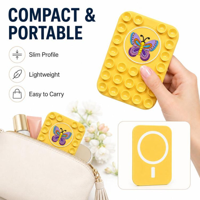 Soporte magnético de silicona reutilizable con forma de mariposa para teléfono