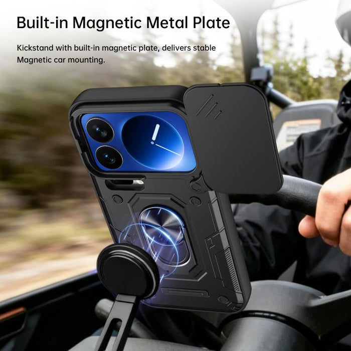 Funda para teléfono Nanshan Armor con soporte deslizante para anillo Camshield, For Xiaomi 17 Pro Max, For Xiaomi 17 Pro, For Xiaomi 17