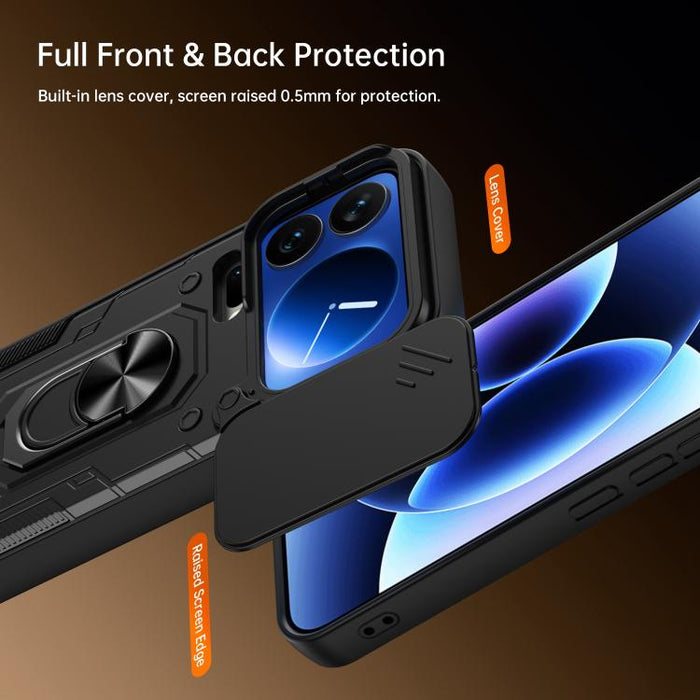 Funda para teléfono Nanshan Armor con soporte deslizante para anillo Camshield, For Xiaomi 17 Pro Max, For Xiaomi 17 Pro, For Xiaomi 17