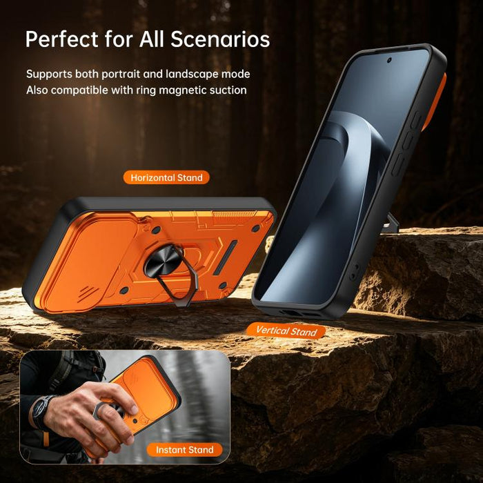 Funda para teléfono Nanshan Armor con soporte deslizante para anillo Camshield, For Xiaomi 17 Pro Max, For Xiaomi 17 Pro, For Xiaomi 17