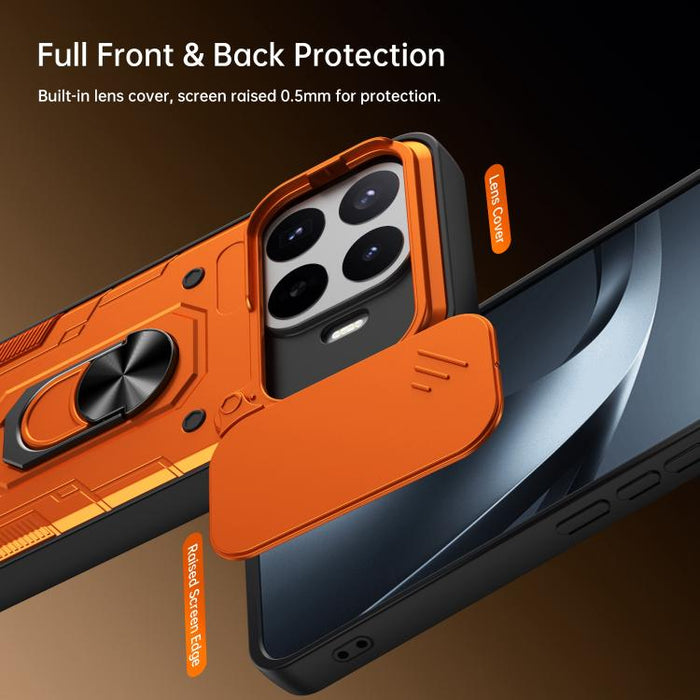 Funda para teléfono Nanshan Armor con soporte deslizante para anillo Camshield, For Xiaomi 17 Pro Max, For Xiaomi 17 Pro, For Xiaomi 17
