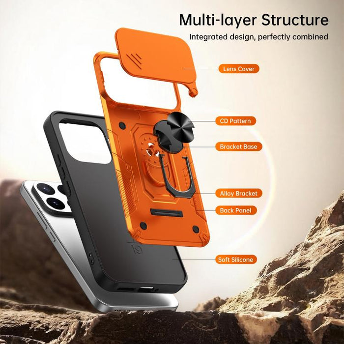 Funda para teléfono Nanshan Armor con soporte deslizante para anillo Camshield, For Xiaomi 17 Pro Max, For Xiaomi 17 Pro, For Xiaomi 17