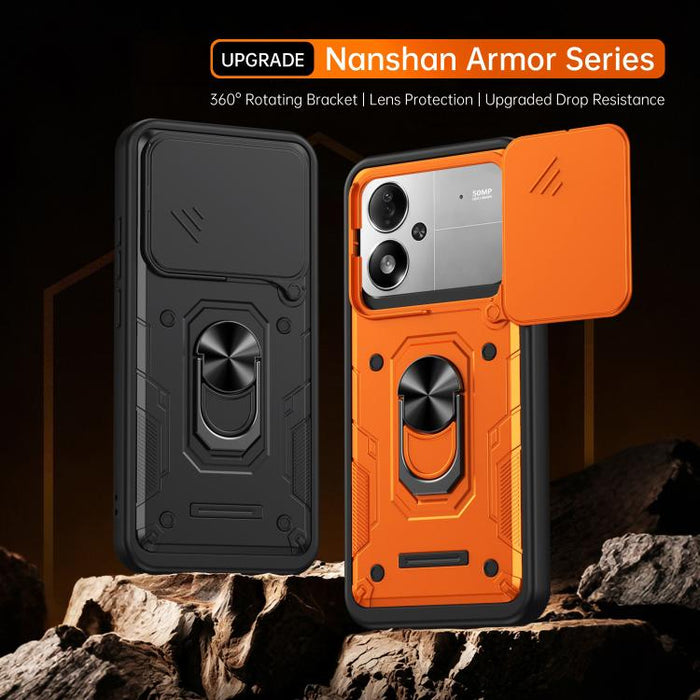 Funda para teléfono Nanshan Armor con soporte deslizante para anillo Camshield, For Xiaomi 17 Pro Max, For Xiaomi 17 Pro, For Xiaomi 17