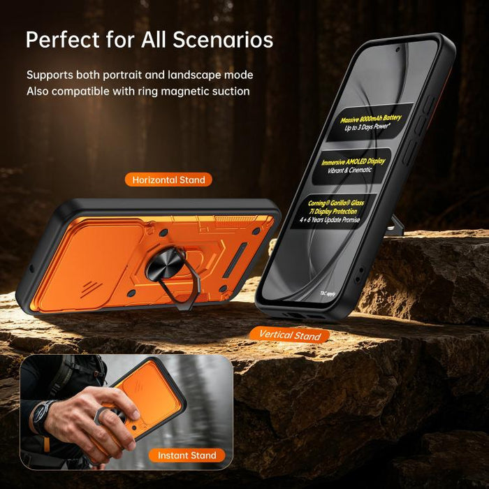Funda para teléfono Nanshan Armor con soporte deslizante para anillo Camshield, For Xiaomi 17 Pro Max, For Xiaomi 17 Pro, For Xiaomi 17