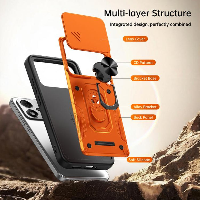 Funda para teléfono Nanshan Armor con soporte deslizante para anillo Camshield, For Xiaomi 17 Pro Max, For Xiaomi 17 Pro, For Xiaomi 17