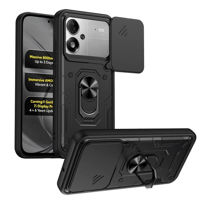Funda para teléfono Nanshan Armor con soporte deslizante para anillo Camshield, For Xiaomi 17 Pro Max, For Xiaomi 17 Pro, For Xiaomi 17
