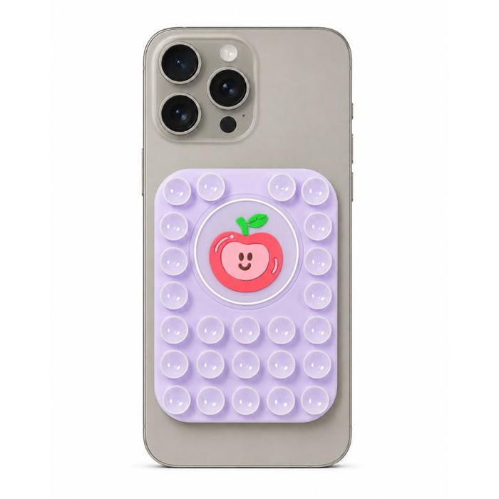 Soporte magnético reutilizable de silicona con diseño de manzana adorable para teléfono