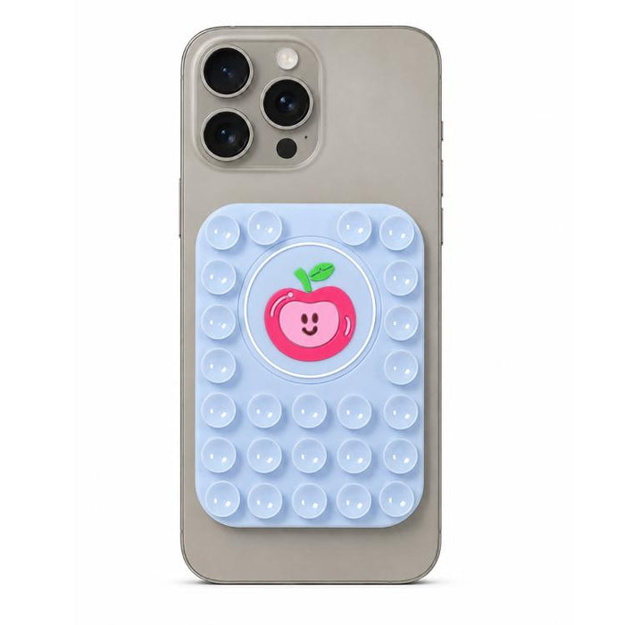 Soporte magnético reutilizable de silicona con diseño de manzana adorable para teléfono