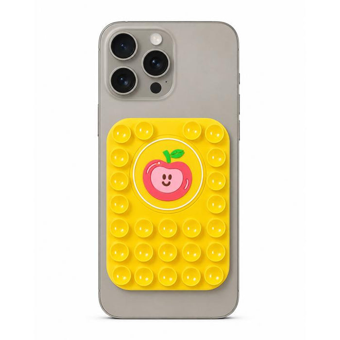 Soporte magnético reutilizable de silicona con diseño de manzana adorable para teléfono