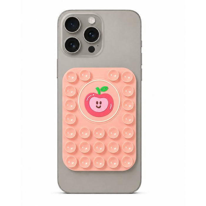 Soporte magnético reutilizable de silicona con diseño de manzana adorable para teléfono